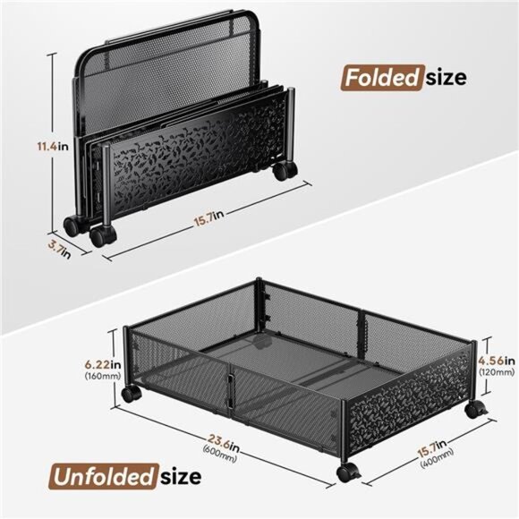 Under Bed Storage Containers with Wheels, Under Bed Shoe Storage Organizer - Picture 3 of 7